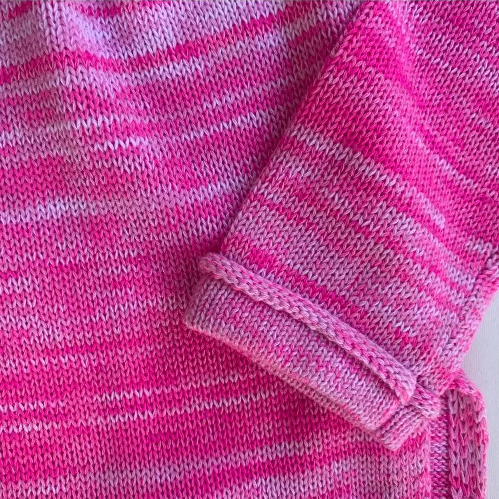 LILLY PULITZER Jody Relaxed Shoulder Sweater Sz XS Plumeria Pink Stripe Tassel